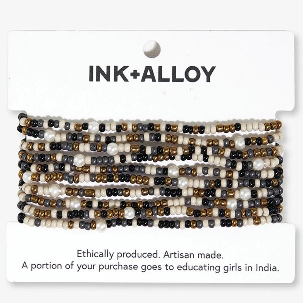 NEW Ink + Alloy confetti beaded bracelet set